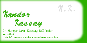 nandor kassay business card